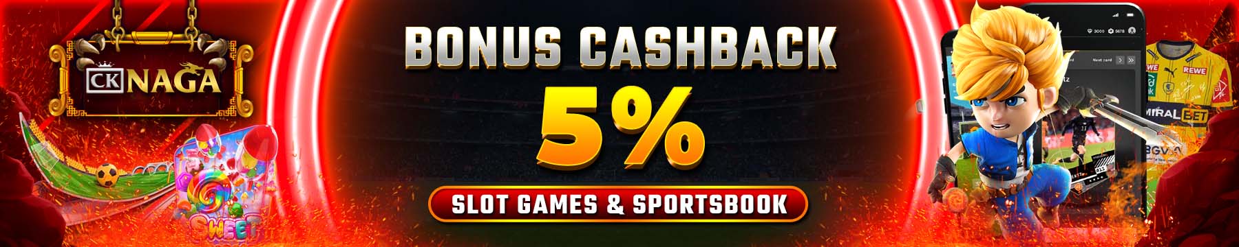 cashback kekalahan 5%